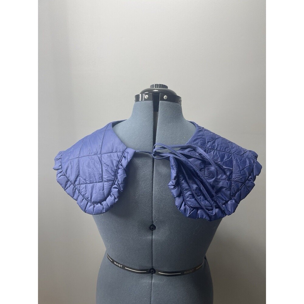 Anthropologie Collar Neck Wrap Scarf Blue Boho Preppy Classic City New